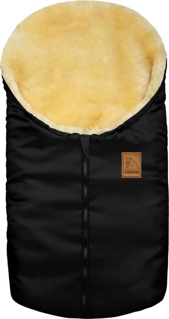 Heitmann Kleiner Lammfellfußsack Eisbärchen schwarz Produktbild 