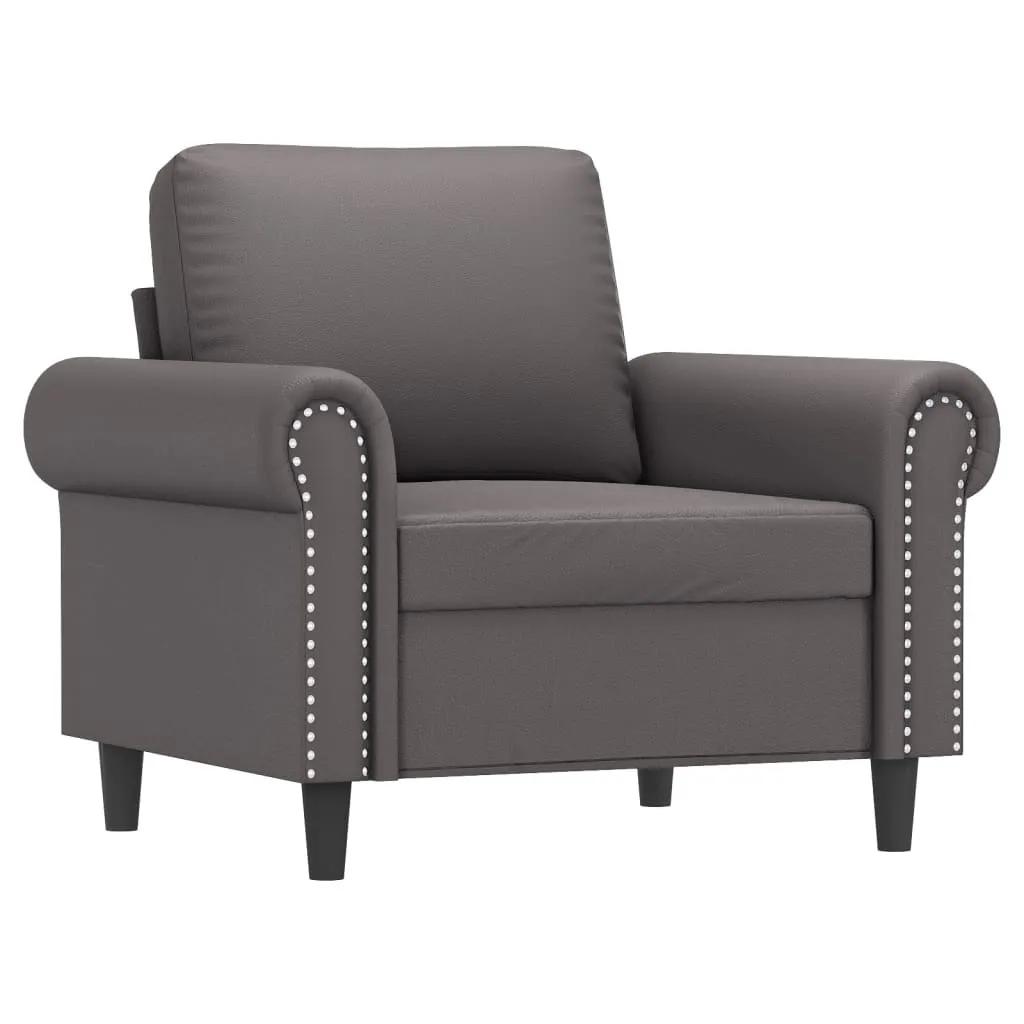 vidaXL Poltrona Grigia 60 cm in Pelle Finta - Offerta Arredo Soggiorno