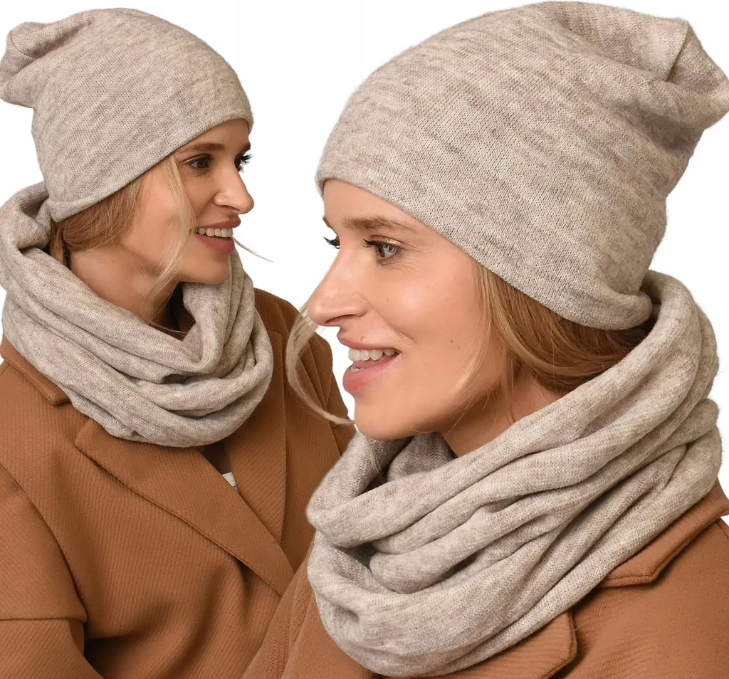 Set Invernale Beige K6: Berretto e Sciarpa Tunnel Anti-Vento - 3