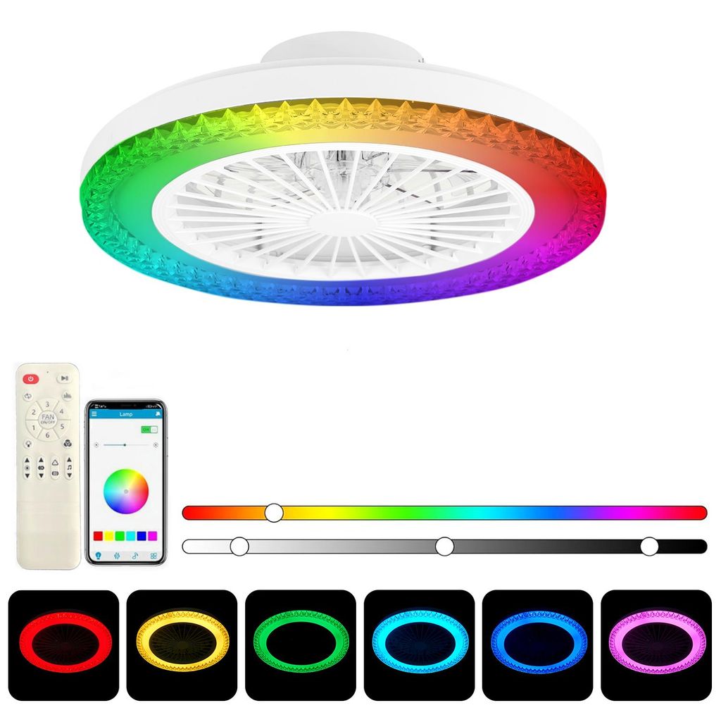 Stropní ventilátor Elfeland Smart RGB LED se světlem, 3 Obrázek produktu 