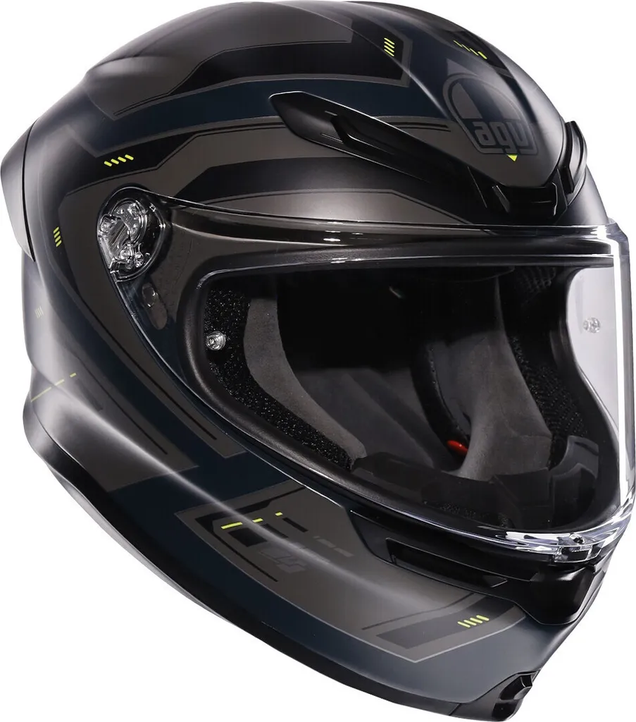 Casque AGV K6 S Enhance Gris Mat Jaune Fluo - Intégral Homologué ECE 22.06