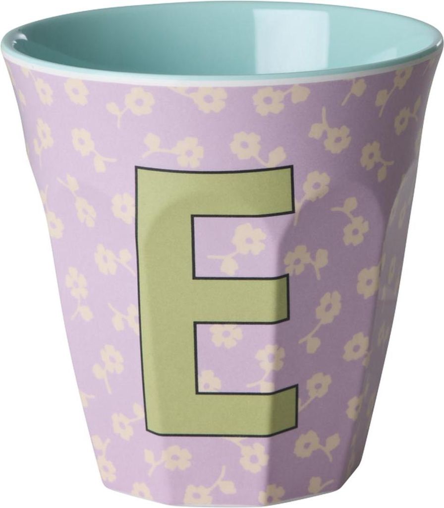 Rice Melamin Becher Medium Buchstaben Blumen E