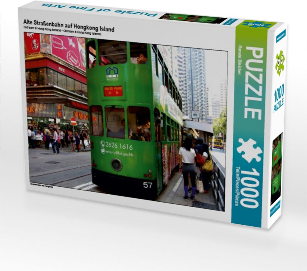 Calvendo Alte Straßenbahn auf Hongkong Island 1000 Teile Puzzle quer 640x480mm, Bleicher Renate; 7301868