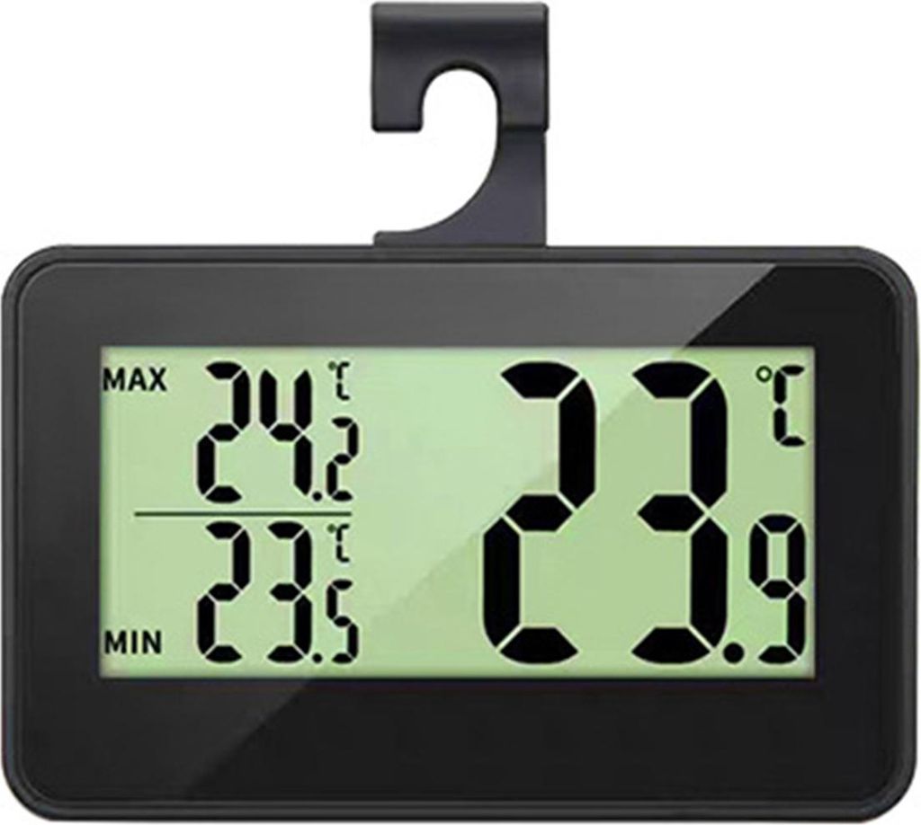 Digitales Kühlschrankthermometer, LCD-Display, hochpräzise, wasserdicht, magnetisch, zum Aufhängen, für Kühlschrank und Gefrierschrank, elektr...