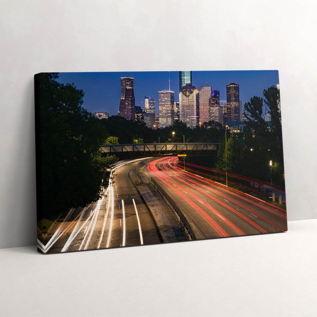 Landstraße zur Stadt – Leinwandbild Wandbild – 60x40 cm – Leinwandbilder – Wandbilder – Schlafzimmer – Flur