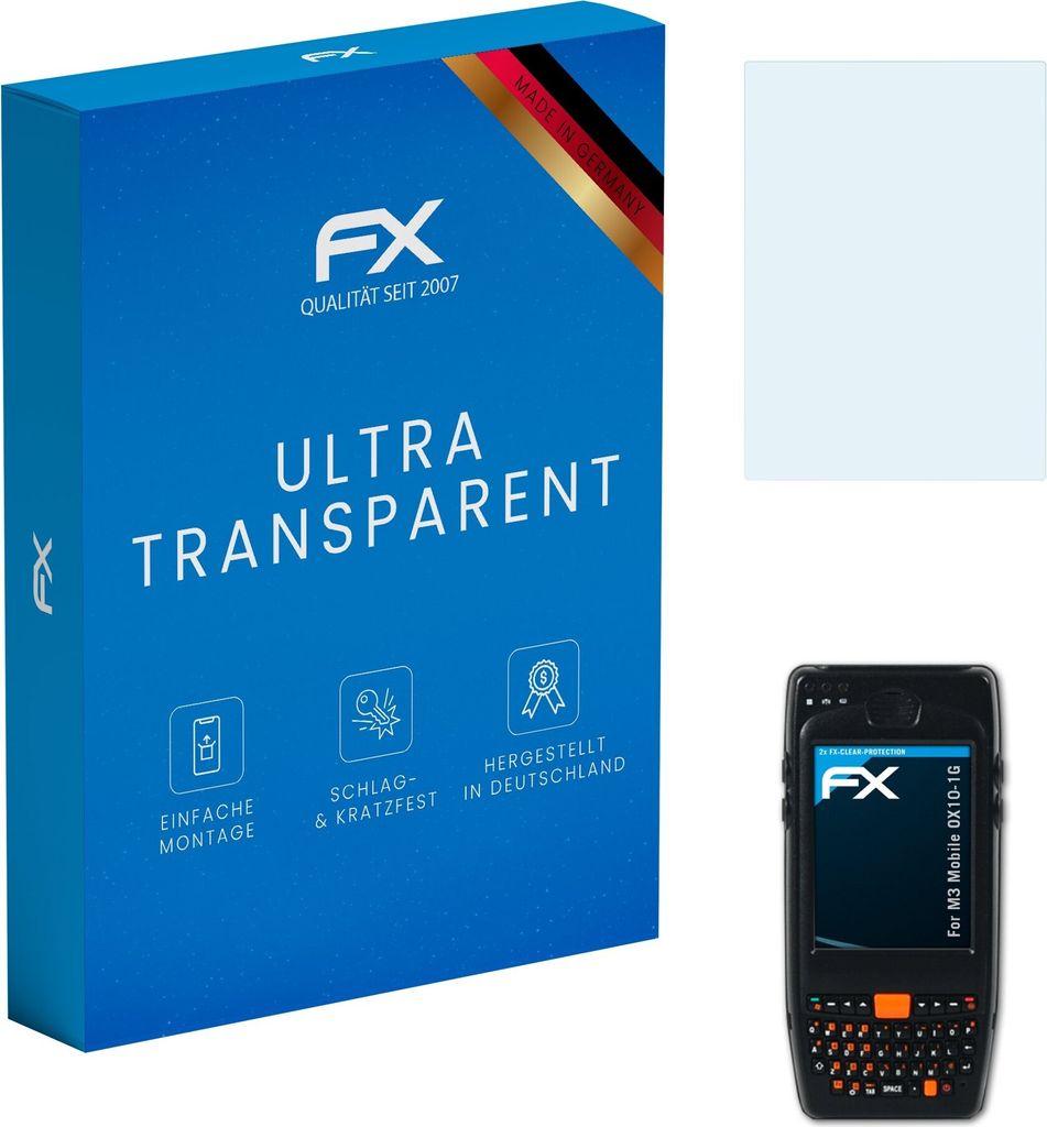 atFoliX FX-Clear 2x Schutzfolie kompatibel mit M3 Mobile OX10-1G Displayschutzfolie