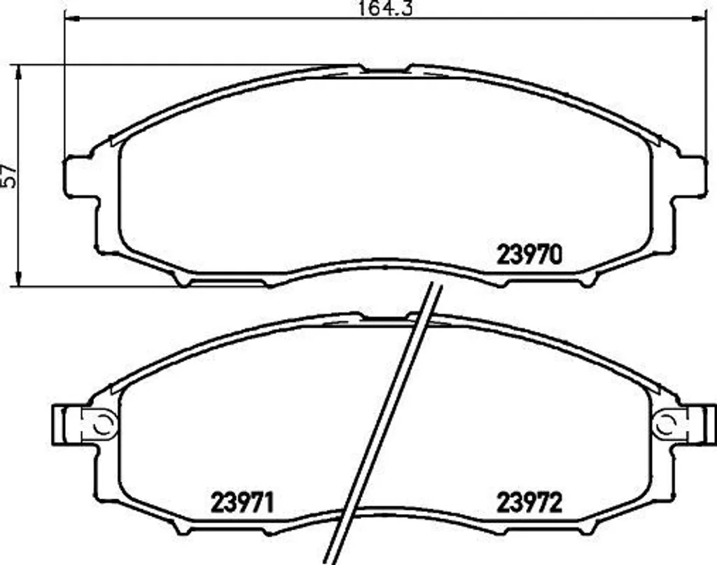 Jeu de plaquettes de frein avant pour Nissan Pick-up D22 HELLA Pagid