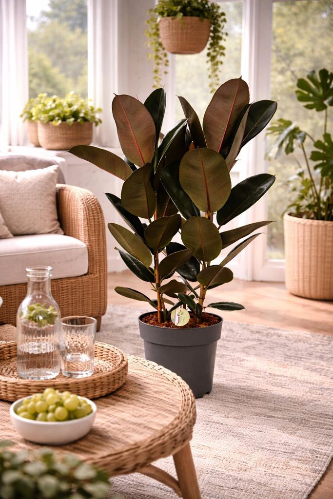 Gummibaum Ficus elastica Abidjan ca. 100 cm, 3 Pflanzen im