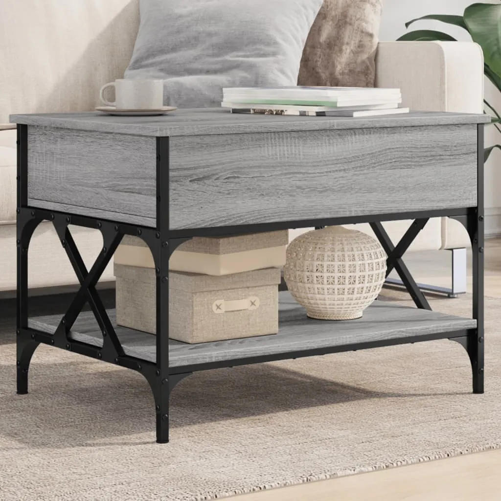 Tavolino Industriale Maison Exclusive Grigio Sonoma e Metallo