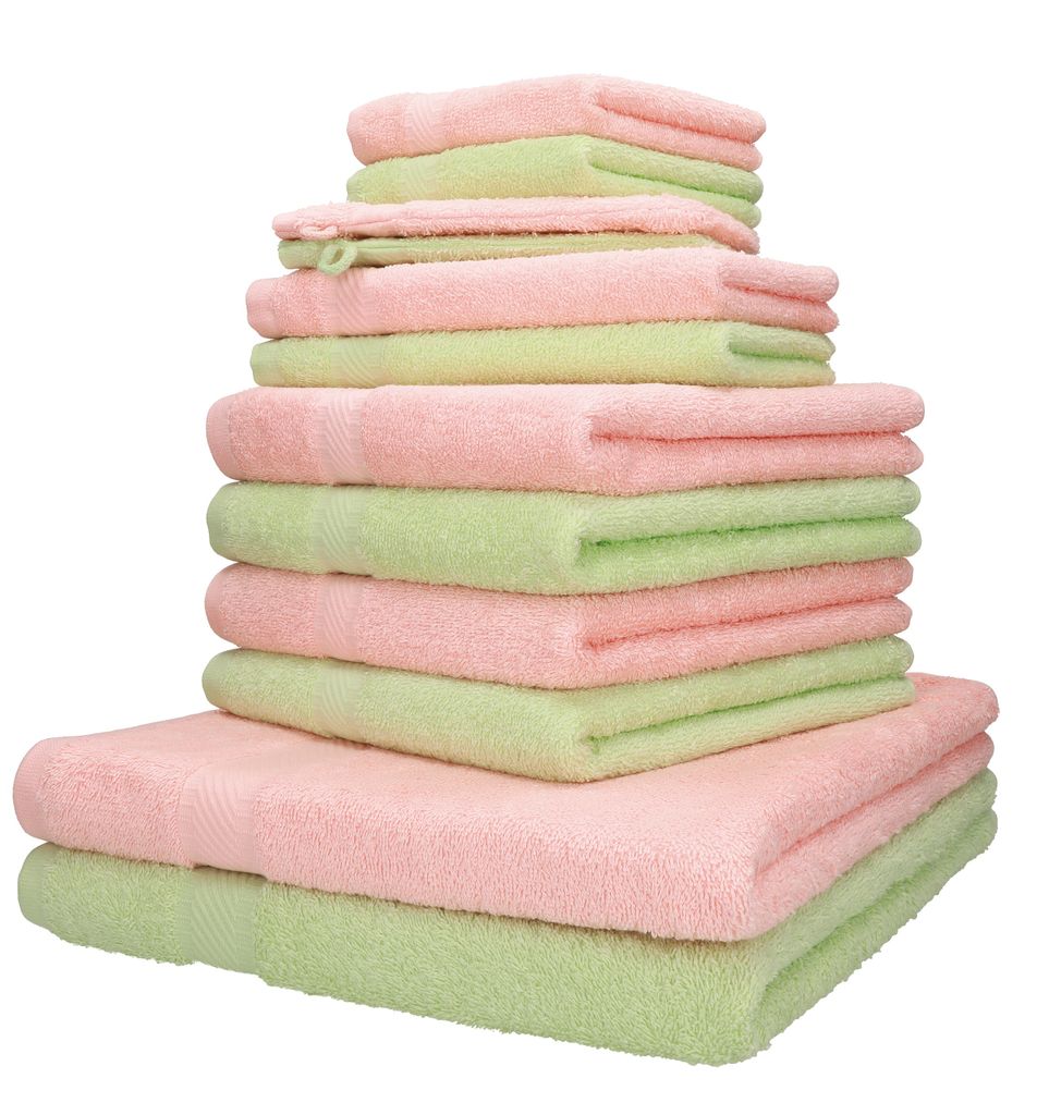 12er Handtuch Set Handtücher Duschtücher PREMIUM 100% Baumwolle orange grau 