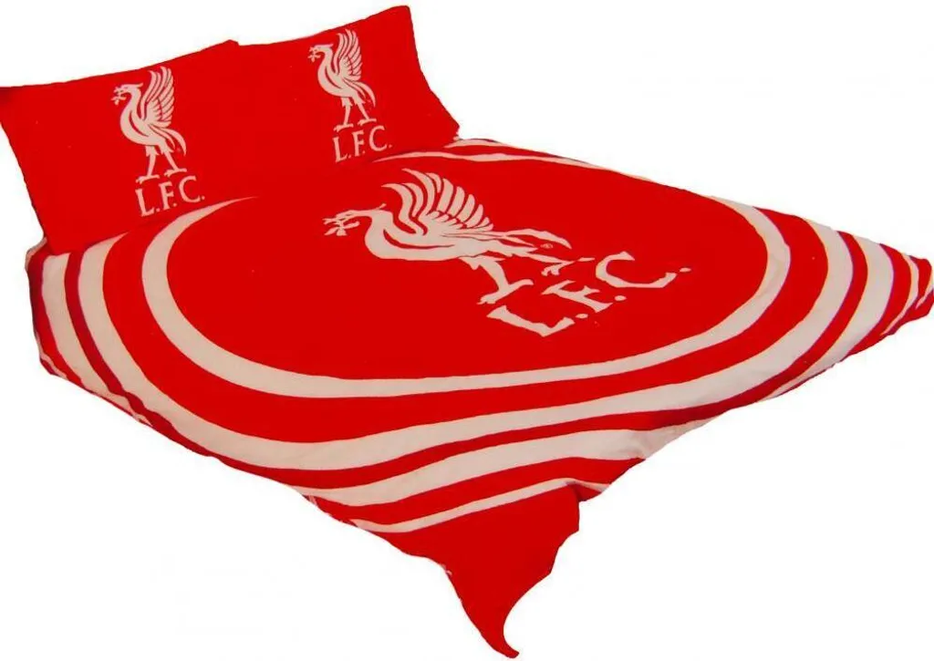 Parure de Lit Double Liverpool FC Rouge Pulse avec Housse et Taies d'Oreiller