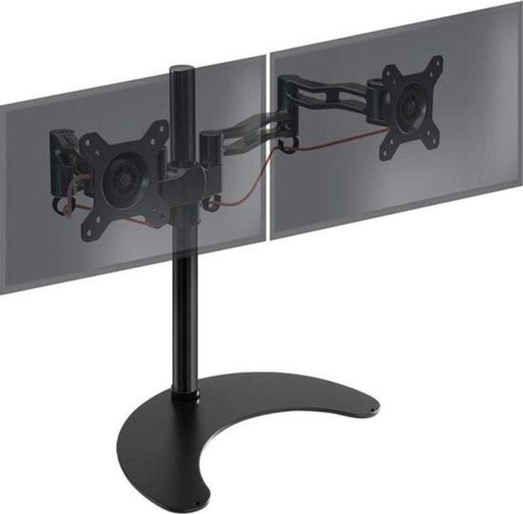 Doppelte freistehende PC-Monitorhalterung – Höhenverstellbar – Arm für 2 LED-LCD-Bildschirme (13–27 Zoll) – Freistehender Computer-Displa...
