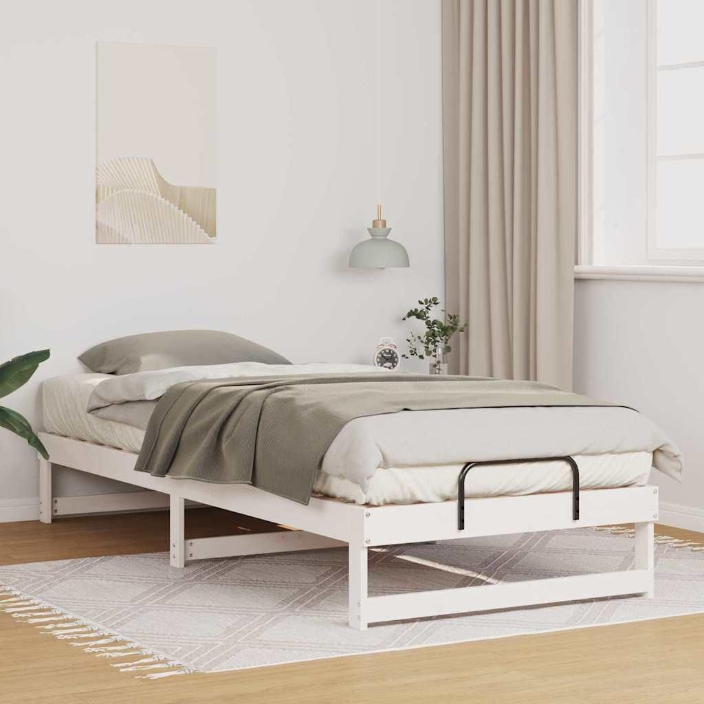Maison Exclusive - Bettrahmen Weiß 100 x 220 cm Massives Kiefernholz