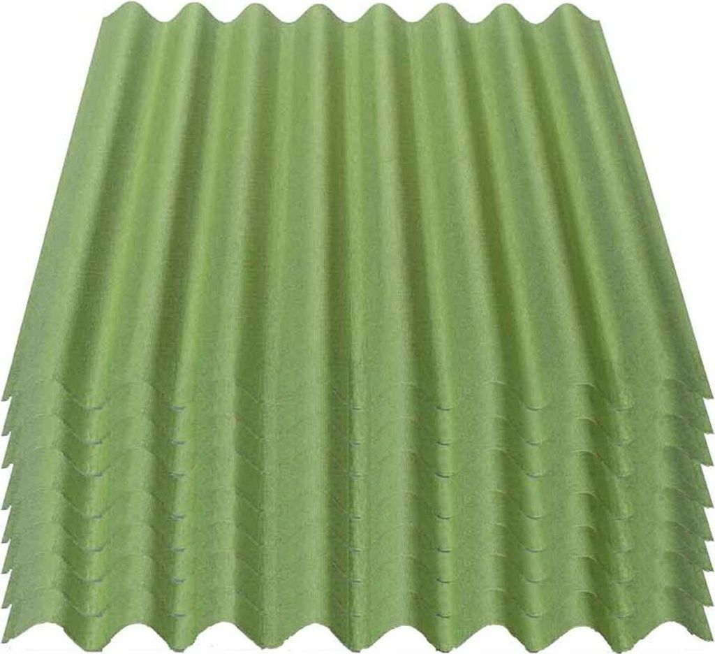 Onduline Easyline Dachplatte Wandplatte Bitumenwellplatten Wellplatte 8x0,76m² - grün