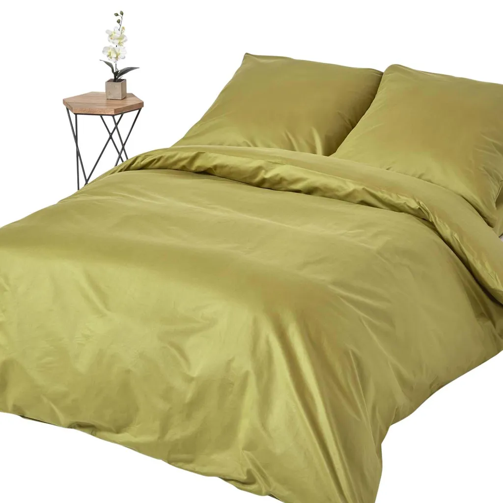 Set Letto Homescapes Verde Oliva 1000 Fili Cotone Egiziano 155x220