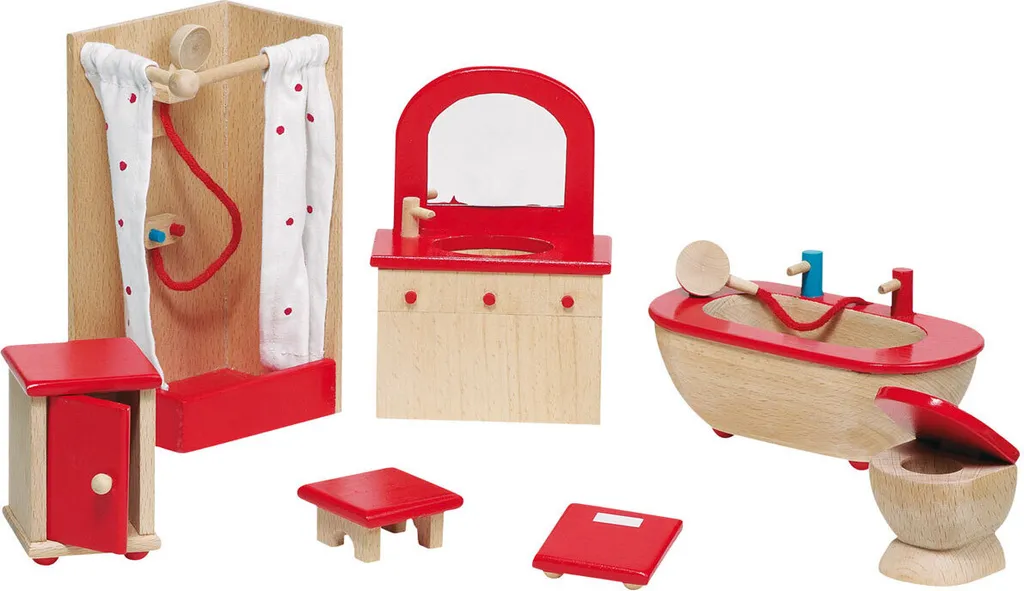 Mobilier Salle de Bain Goki : Meubles Durables pour Maison de Poupée Enfant