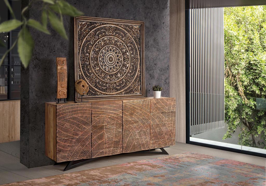 Sideboard „Yakarta“ aus Akazienholz, 90 cm x 200 cm x 40 cm Giner y Colomer