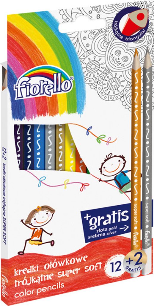 Crayons de couleur triangulaires 14 couleurs Image du produit 
