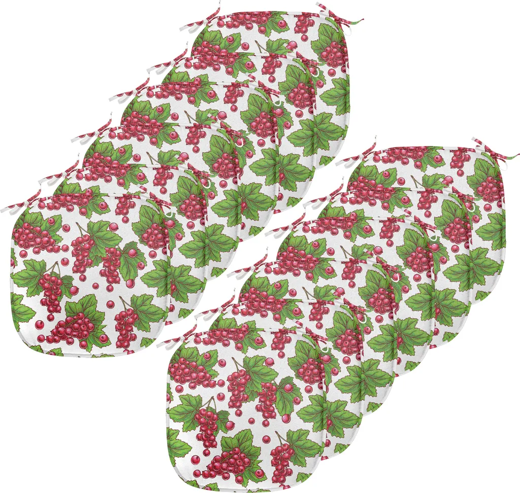 ABAKUHAUS Coussin de Chaise à Motif Pamplemousse Fern Green - Lot de 12