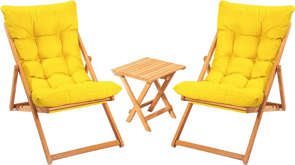 Table à Manger avec 2 Chaises Leni Jaune Design Scandinave Compact
