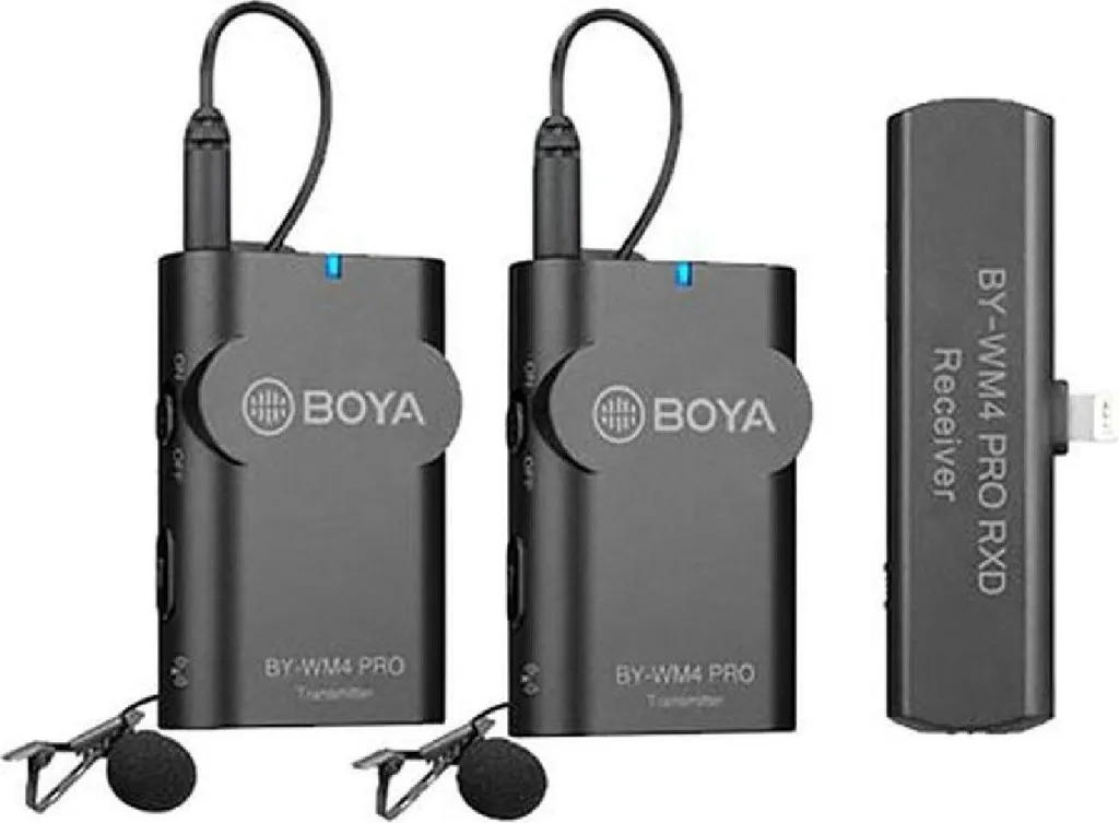 Microphone sans fil Boya BY-WM4 Pro-K4 double émetteur compact pour iOS