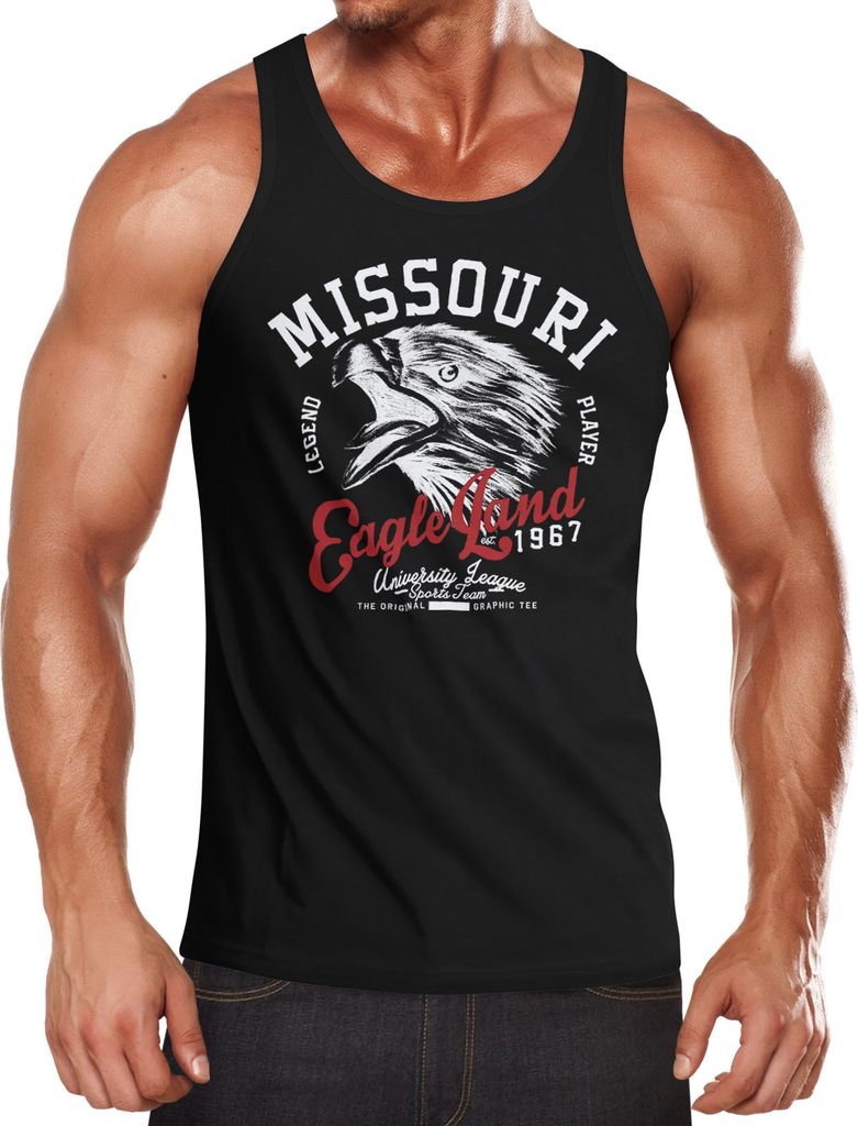 Herren Tank Top Adler Eagle Neverless schwarz XL