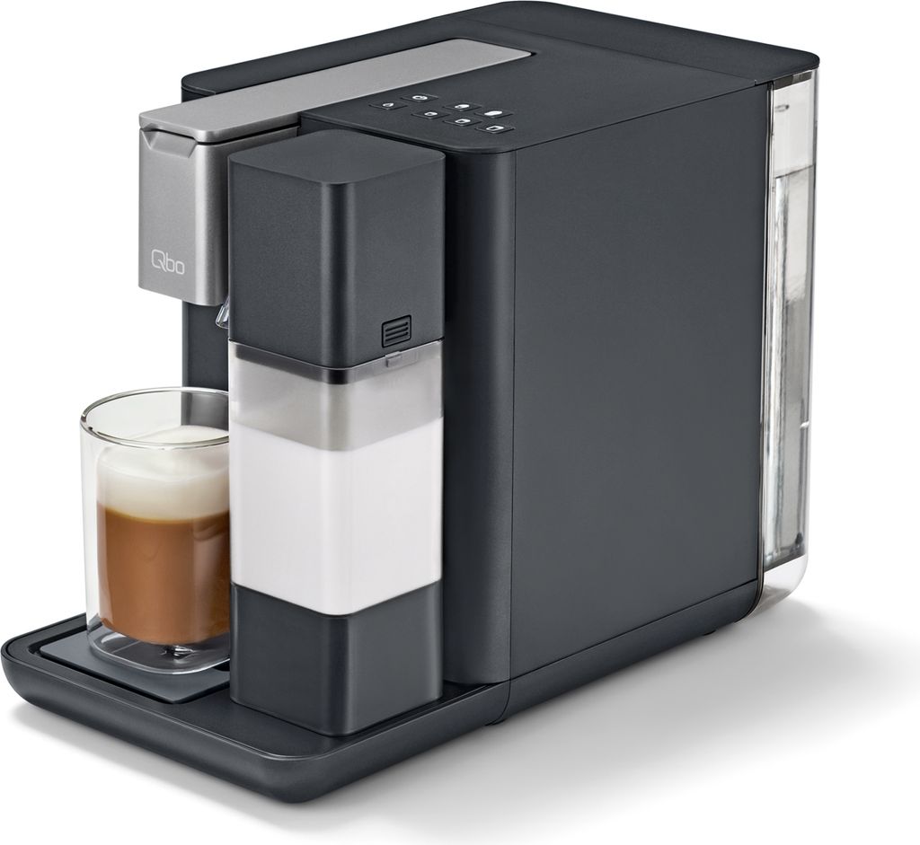 Tchibo Qbo MILK MASTER Premium Kapselmaschine für Cappuccino, Espresso, Caffè Crema, Caffè Grande, Milchschaum auf Knopfdruck mit abnehmbarem Mi...