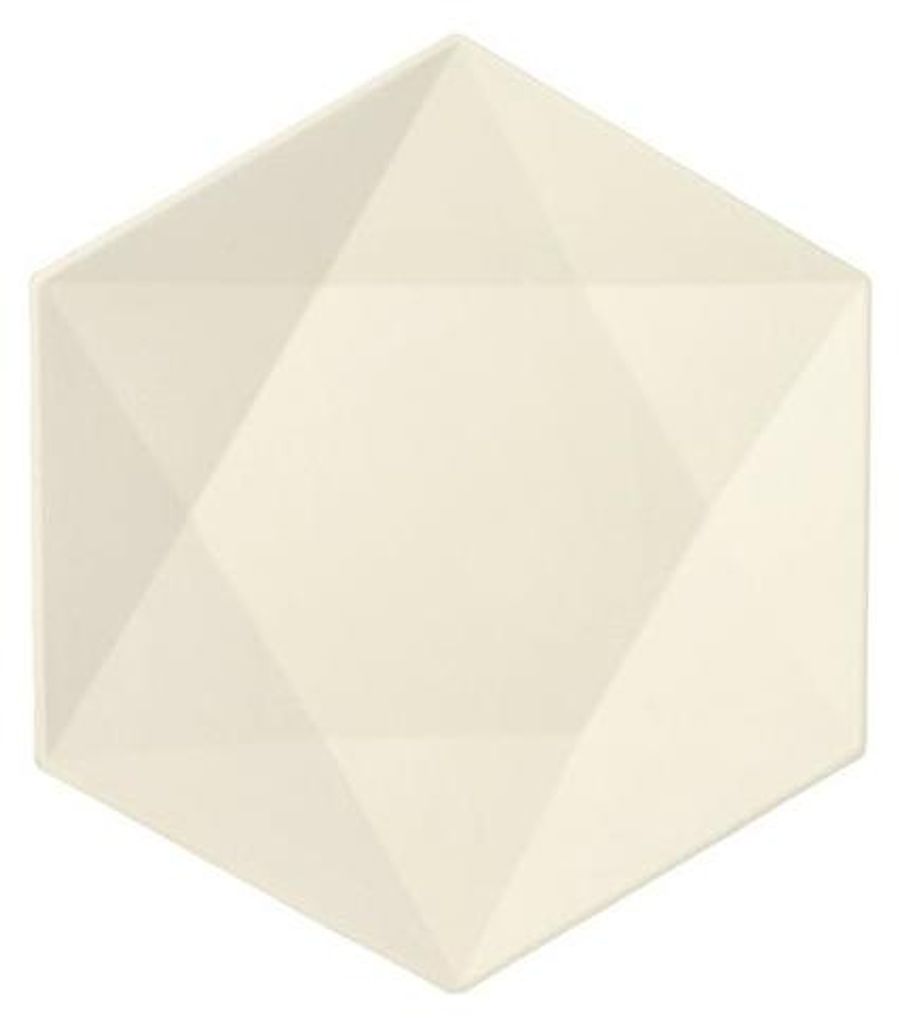Teller Zuckerrohr "pure" 6-eckig 2,5 cm x 26 cm x 23 cm weiss "Diamond"