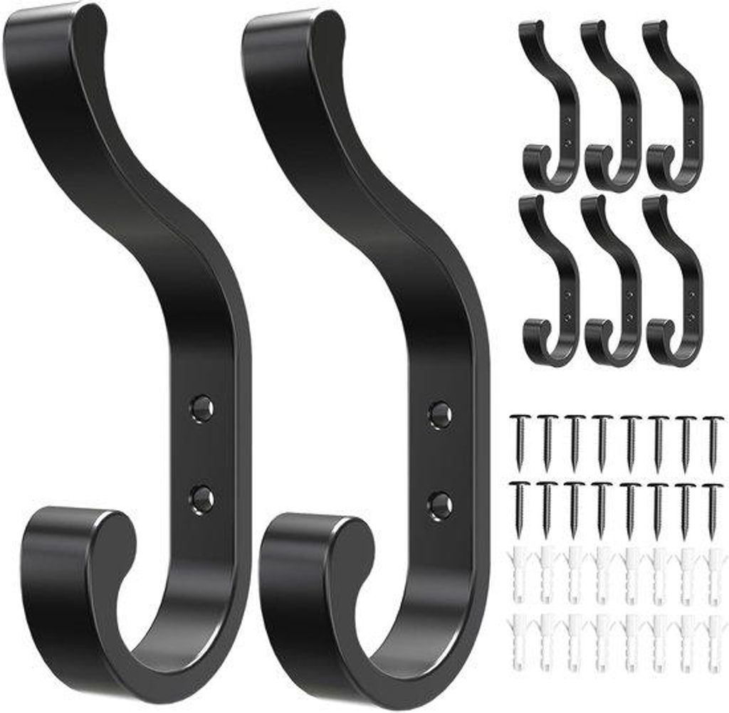 8-teilige moderne Kapstokwand mit Halter, Reisetaschenhalter, schwarzer Finish