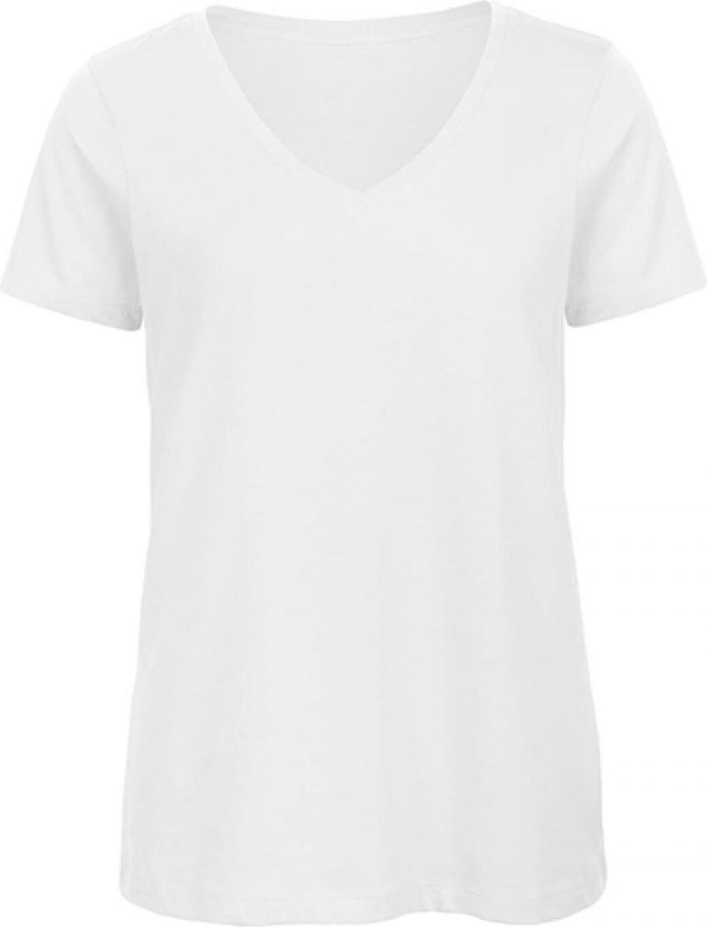 B&C TW045 | Damen V-Neck T-Shirt / 100% Organic Baumwolle - Farbe: White - Größe: M
