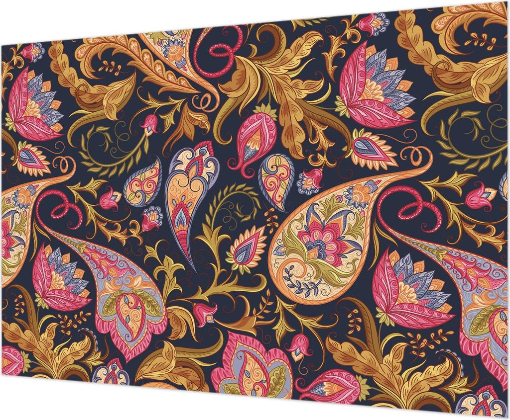 Wandtapete - Dekorative Tapete für Wohnzimmer - Tapetenfolie für Wanddekoration - 208x146 cm - Buntes Paisley