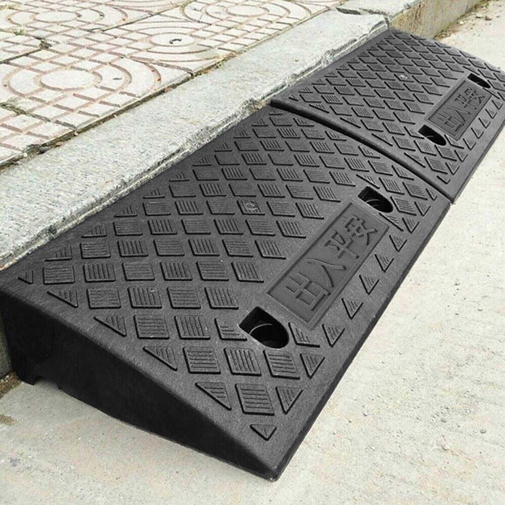 2Pcs Tragbare Kunststoff Bordstein Tür Rampen Rollstuhl Mobilität Roller Zugang Rampe