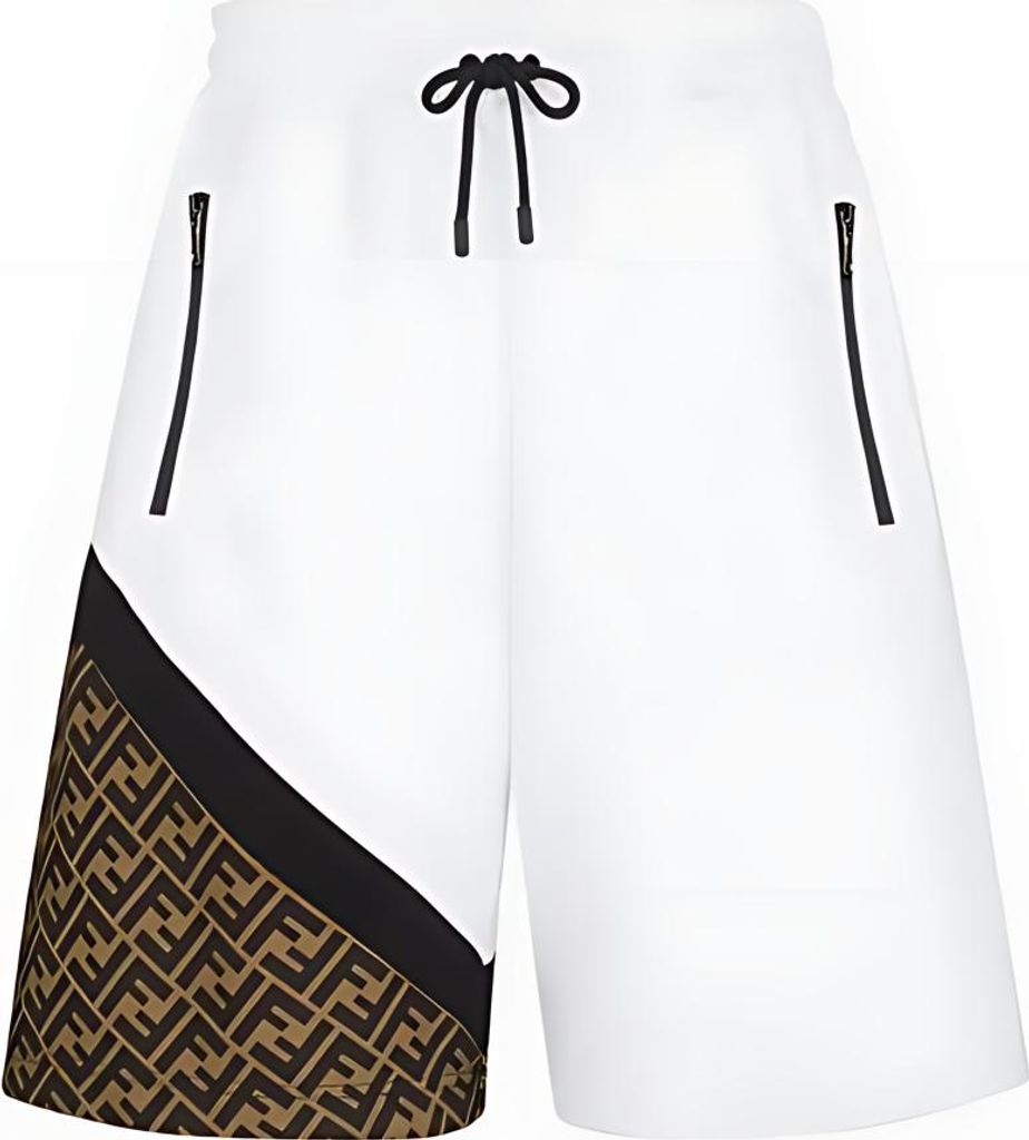 Fendi Diagonal Bermudashorts Herren weiß mit Logoprint