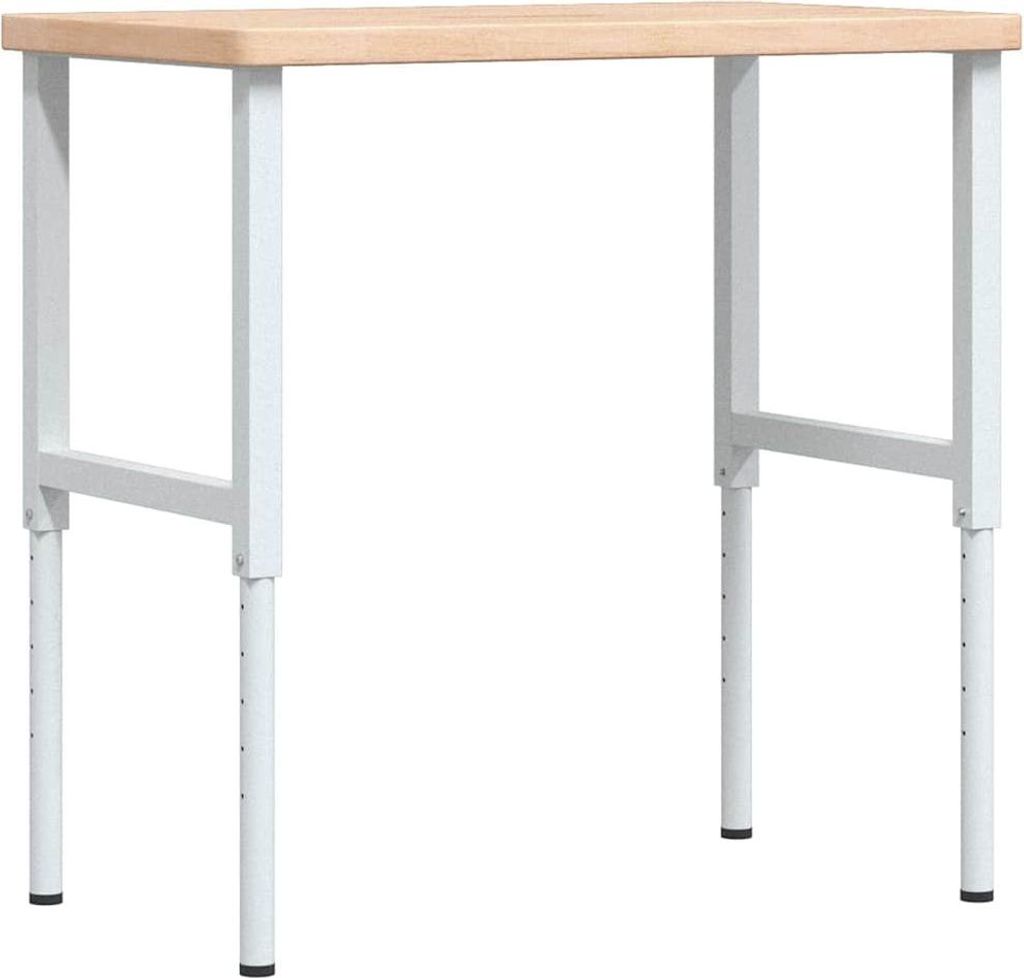 vidaXL Werkbank 100x60x(73-99,5) cm Massivholz Eiche Rechteckig
