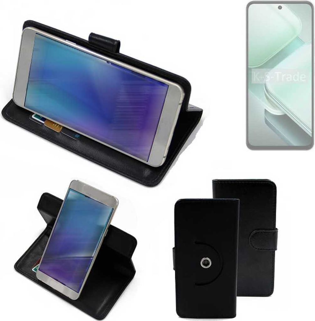 K-S-Trade Case Schutzhülle Handyhülle kompatibel mit Vivo iQOO Z9x Flipcase Smartphone Cover Handy Schutz Tasche Klapphülle Walletcase schwarz