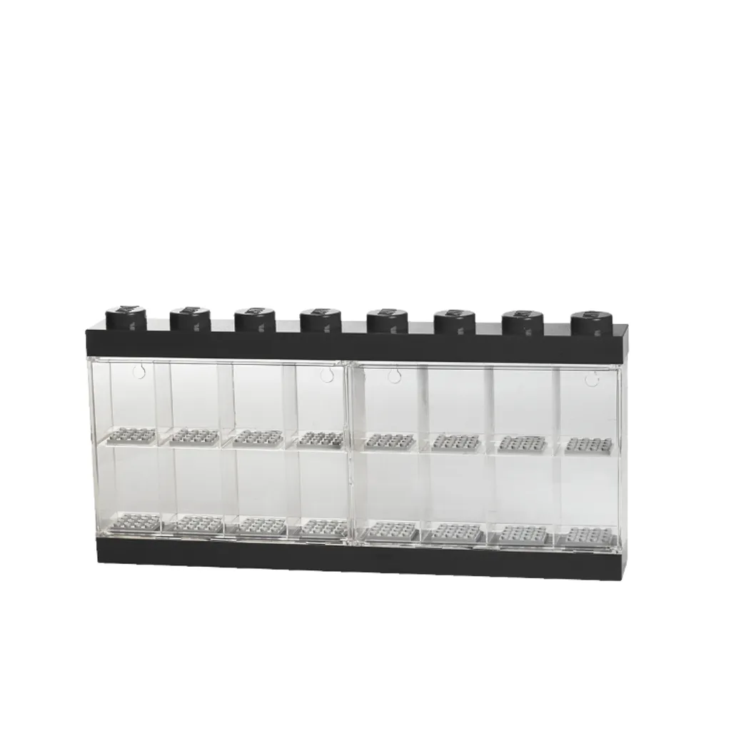 Boîte de Rangement LEGO pour Exposer 16 Figurines au Mur - Design Noir