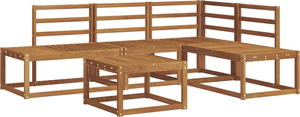 Mobilier de Jardin Durable : Ensemble Canapé Extérieur en Acacia 5 Pièces