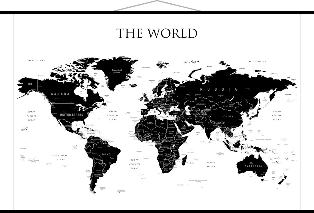 La carte du monde politique MIDI - Planisphère plastifié 100 x 70 cm