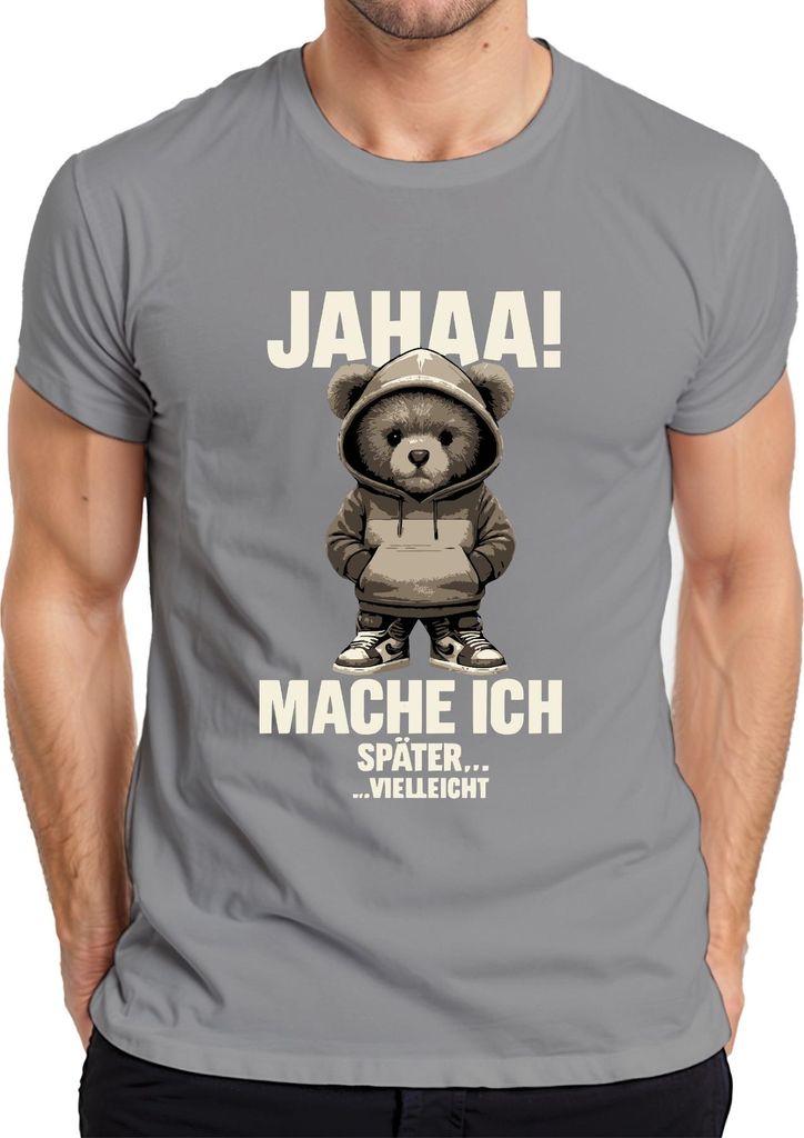 Nett kann ich auch bringt aber nix sarkastischer Spruch Lustig Herren T-Shirt, Grau, XL