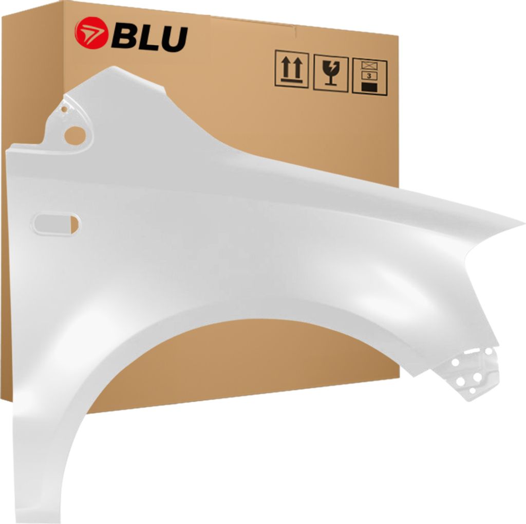 BLU Kotflügel Passend für VW Volkswagen Fox LB9A Rechts Weiss CandyWeiss | 2005-2011 | Vorderseite Vorne | Lackiert | Einbaufertig