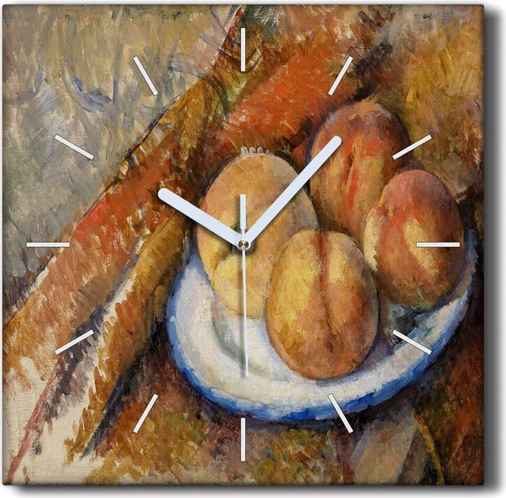 Coloray Hodiny Unikátní 30x30 cm Tiché hodiny Pro obývací pokoj a kuchyň Nástěnné hodiny Plátno Černé ručičky hodin - Zátiší malba