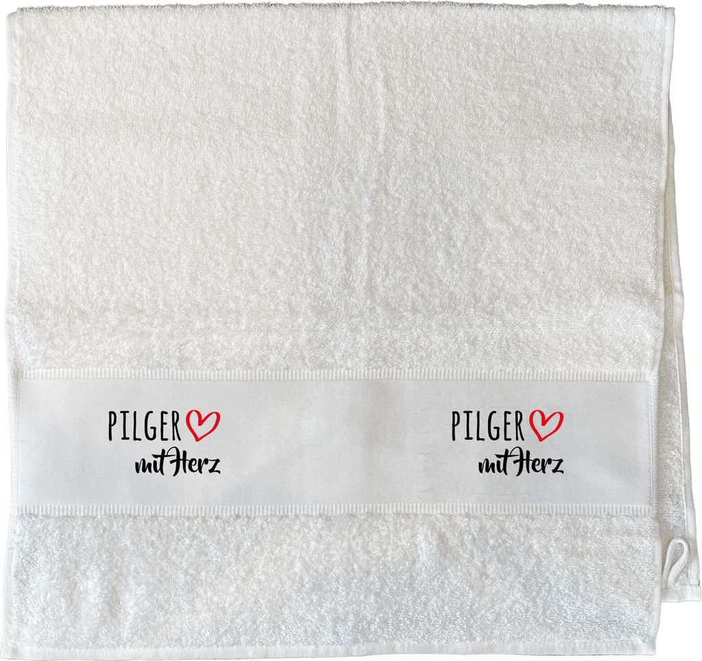 Huuraa Handtuch Pilger mit Herz 50x100cm White Baumwolle Handtuch Geschenkidee