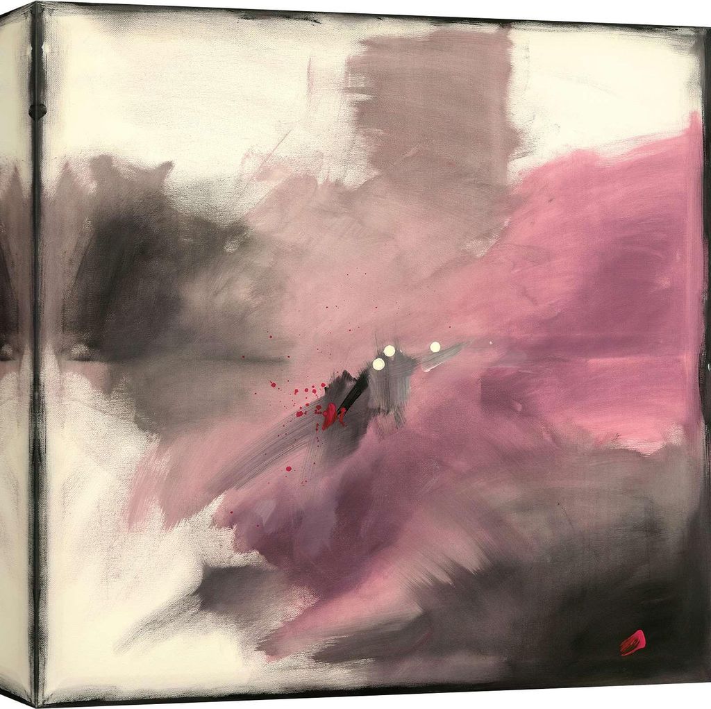 Abstraktes Bild auf Leinwand - H. Romero - Erinnerung in Rosa II - 90x90 cm
