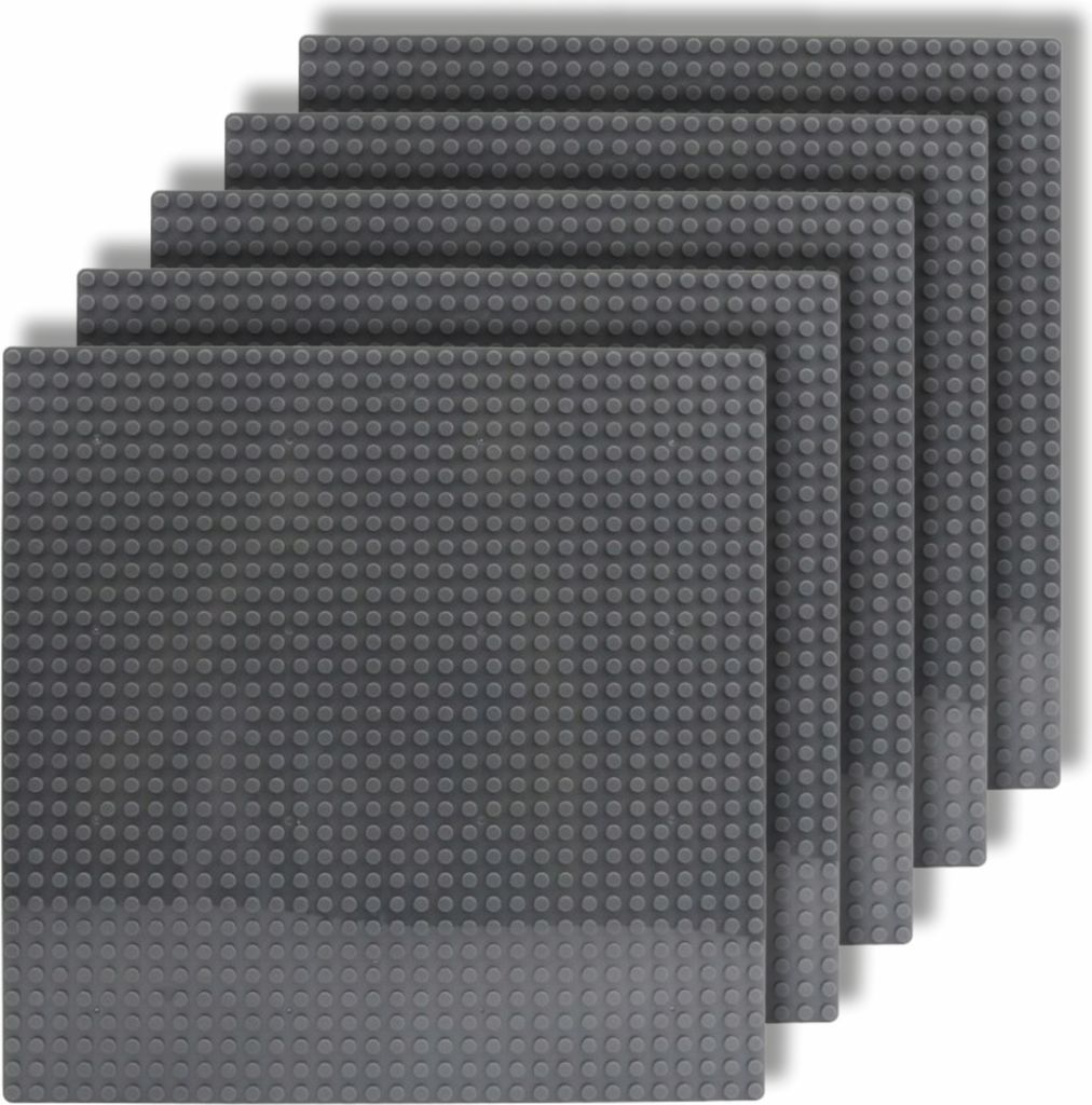 Große BAULEITPLATTEN für Duplo-Bausteine Creative Base Set, 5 Stück 16x16 Stift dunkelgrau