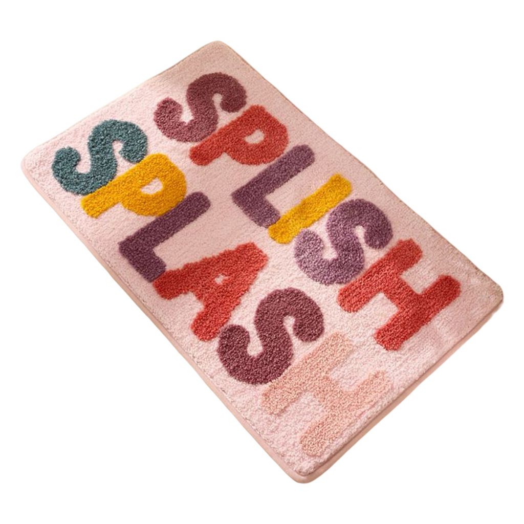 Bodenmatte Schnelle trockene weiche Anti-Rutsch-Polyester-Badezimmertür Nicht-Schlupf-Badematte Haus Urlaubsdekor für Küche-Rosa ,Größen:40x60cm