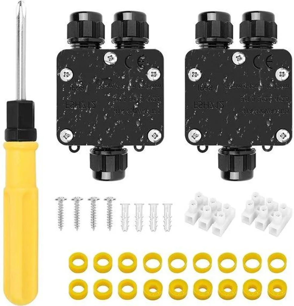Raccord de câble pour éclairage jardin IP68 - Diamètre 4-15 mm noir