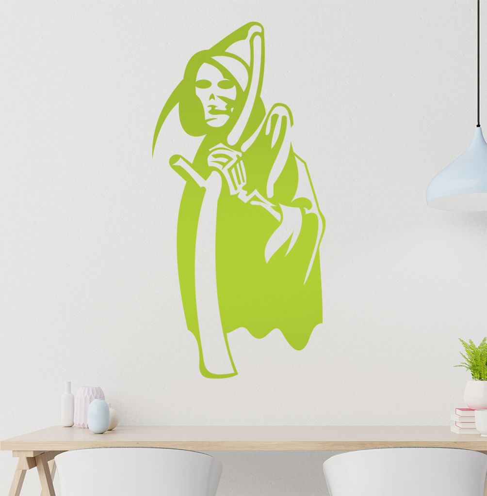 Sensenmann Wandtattoo in 6 Größen - Wandaufkleber Wall Sticker - Dekoration, Küche, Wohnzimmer, Schlafzimmer, Badezimmer