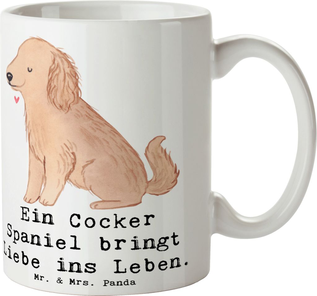 Mr. & Mrs. Panda Tasse Liebe Cocker Spaniel - Weiß - Geschenk, Hunderassen Beschreibung, Kaffeetasse, Vielfalt, Charakter, kaffeebecher keramik, b...