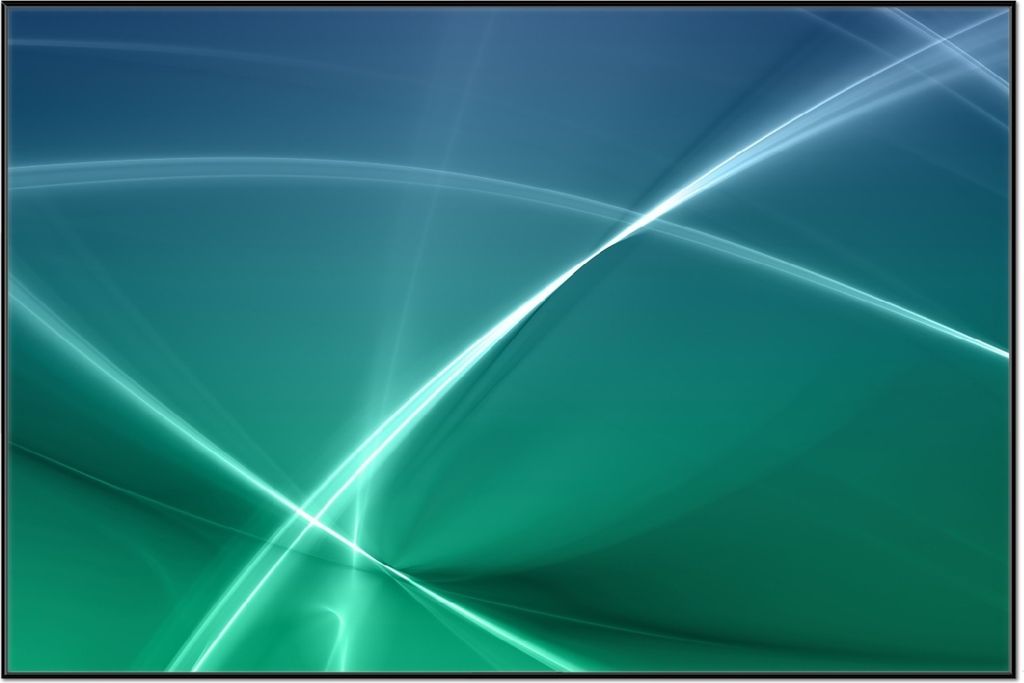 Wallario Wandbild Abstrakte Formen und Linien in blau grün türkis, Größe: 61 x 91,50 cm, Poster mit schwarzem Aluminiumrahmen