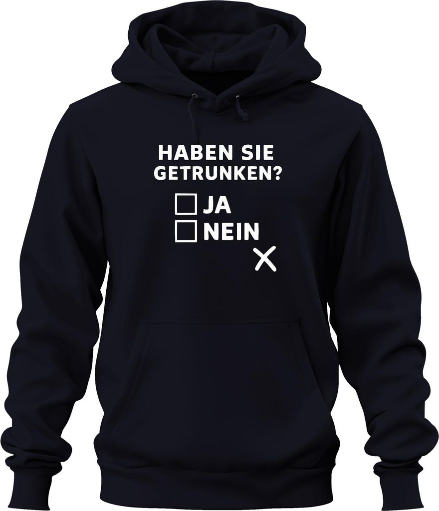 Haben Sie getrunken? Ja oder Nein Lustig Alkohol JGA Bier Bar Uni Hoodie Kapuzenpullover, Navy, XXL